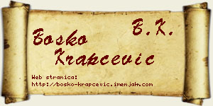 Boško Krapčević vizit kartica